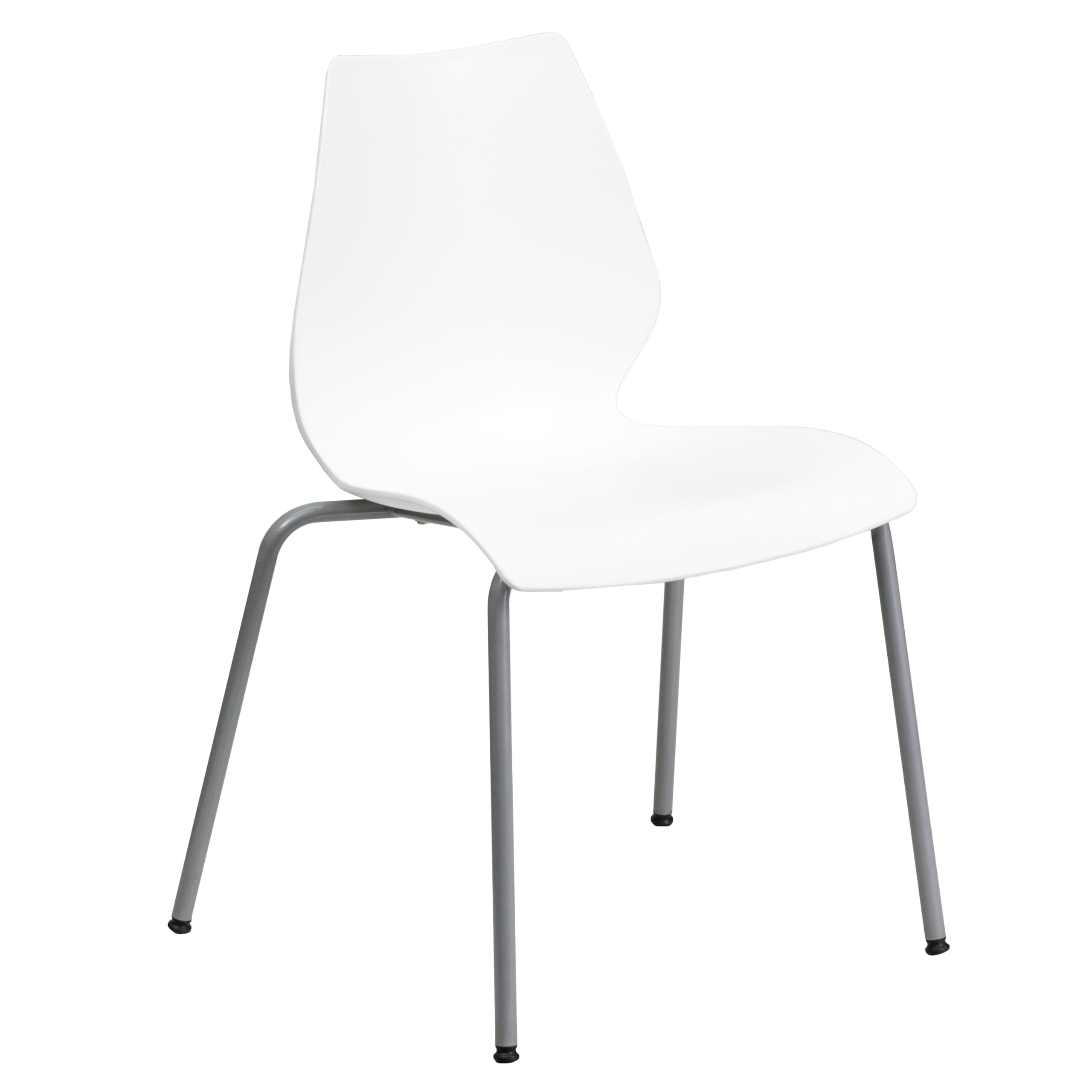 Flash Furniture HERCULES Series 770 lb Capacity Stack Chair with Lumbar Support and Silver Frame