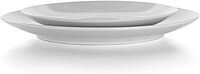 Elama White Porcelain Dish Dinnerware Set, 18 Piece, Luna 18 Piece Luna