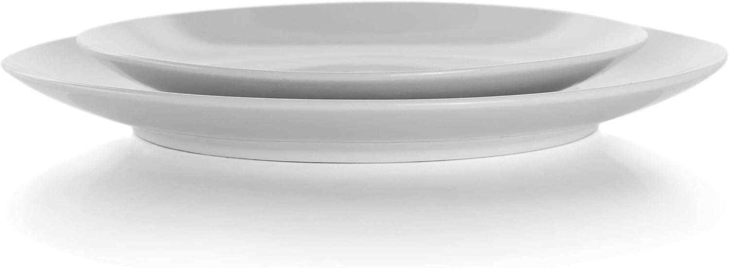 Elama White Porcelain Dish Dinnerware Set, 18 Piece, Luna 18 Piece Luna
