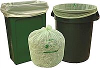 NT1025-X-00030 55 Gal. 42 in. x 48 in. 0.8 mil Green Compostable Trash Bags Slim Liner - pack of 100