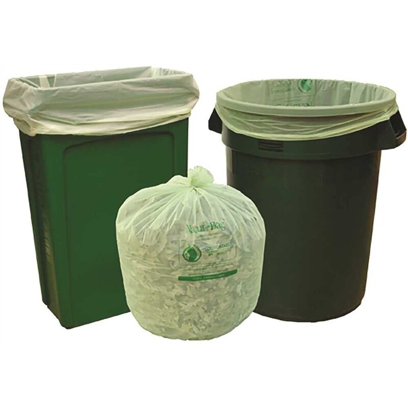 NT1025-X-00030 55 Gal. 42 in. x 48 in. 0.8 mil Green Compostable Trash Bags Slim Liner - pack of 100
