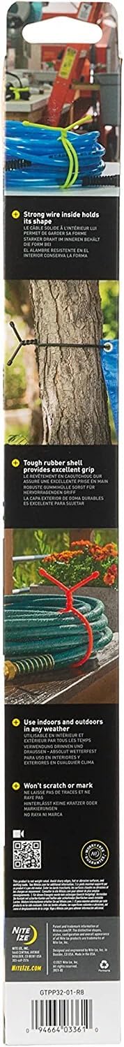 Nite Ize Original Gear Tie Reusable Rubber Twist Cord Organizers