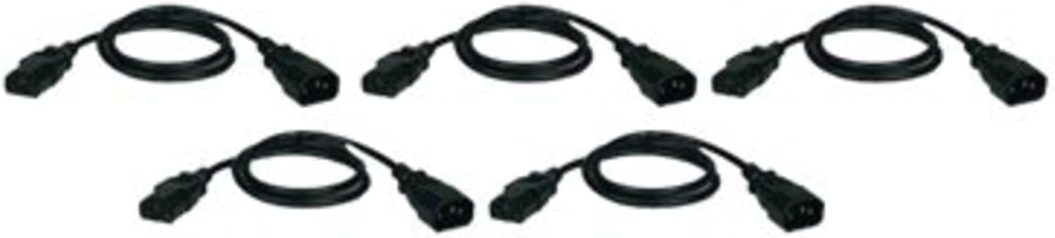 Tripp Lite 5-Pack of 2-ft. Standard Computer Power Extension Cords 10A, 18AWG (IEC-320-C14 to IEC-320-C13)(P004-002-5)
