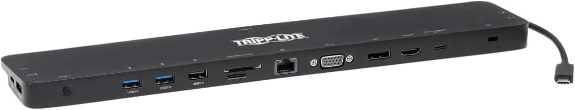 Tripp Lite USB-C Docking Station with Triple Display, 4K HDMI @ 30 Hz, DisplayPort, VGA, USB-A 3.2 Gen 1