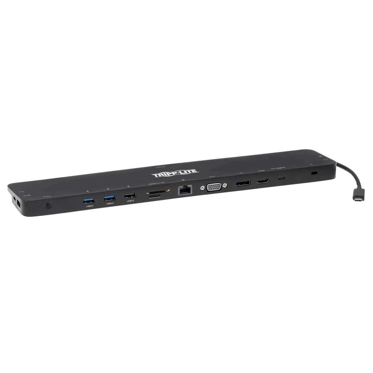 Tripp Lite USB-C Docking Station with Triple Display, 4K HDMI @ 30 Hz, DisplayPort, VGA, USB-A 3.2 Gen 1