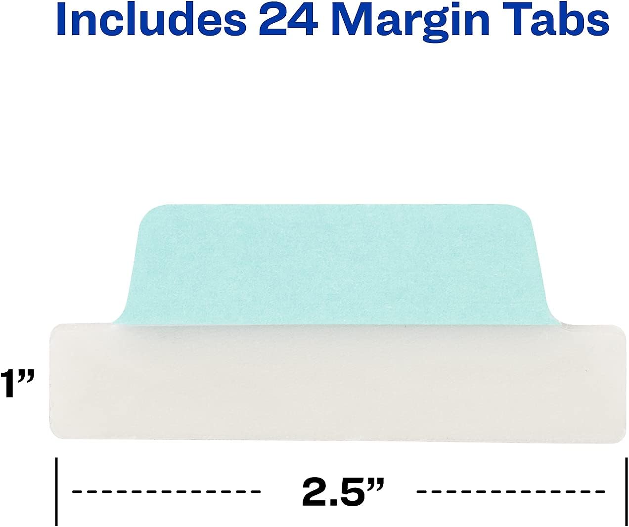 Avery Margin Ultra Tabs — Repositionable 2-Sided Writable Page Tabs