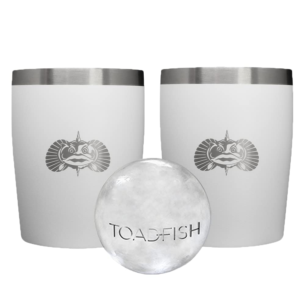 Toadfish Non-tipping 10oz Double-Wall Insulated Stainless Steel Rocks Tumbler with Easy-Slide Lid