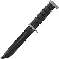 Ka-Bar 1281, D2 Fighting/Utility Knife, Serrated, Black Cordura Sheath