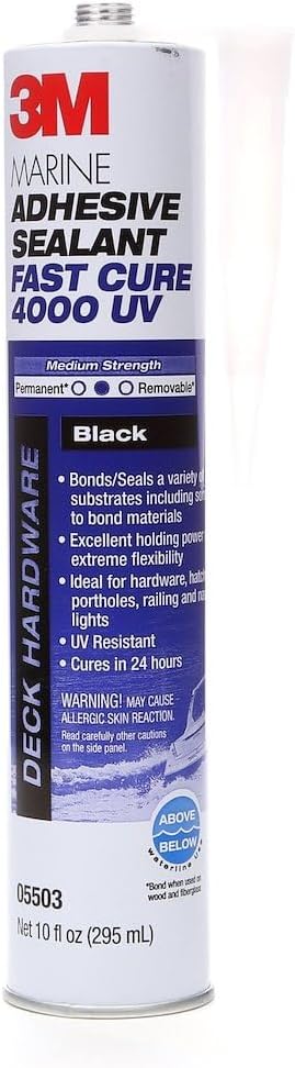 3M 14316 Marine Adhesive Sealant 4000 UV - Black, 10 fl oz