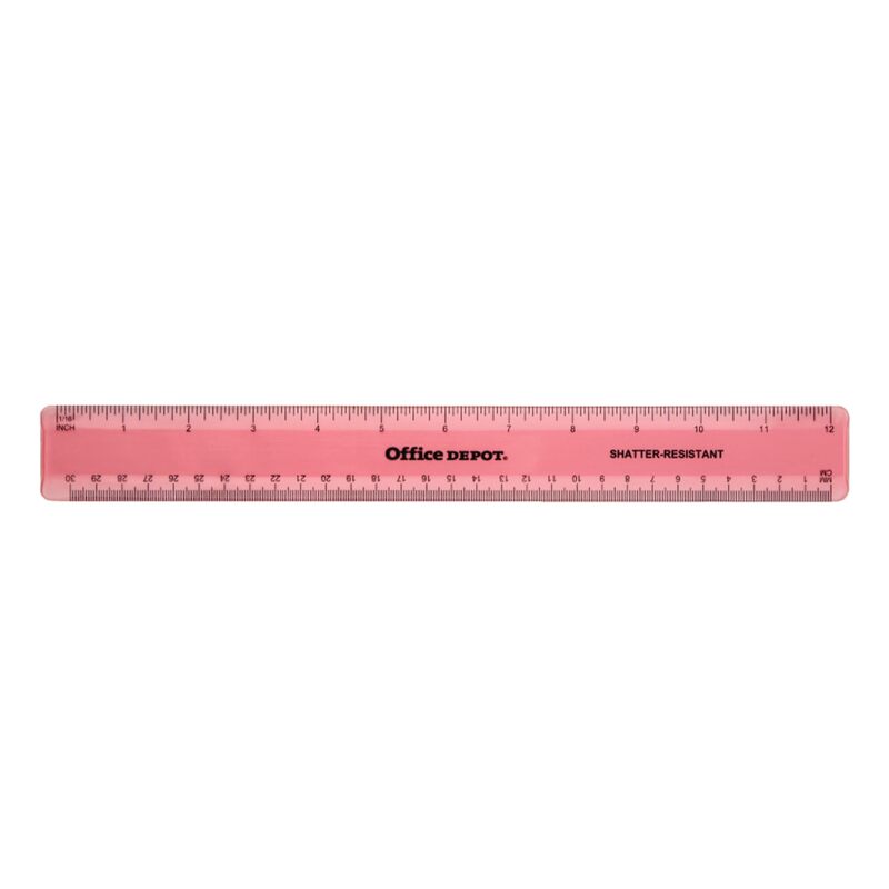 Office Depot Plastic Ruler, 12in., Assorted Colors (No Color Choice), NB-20110516