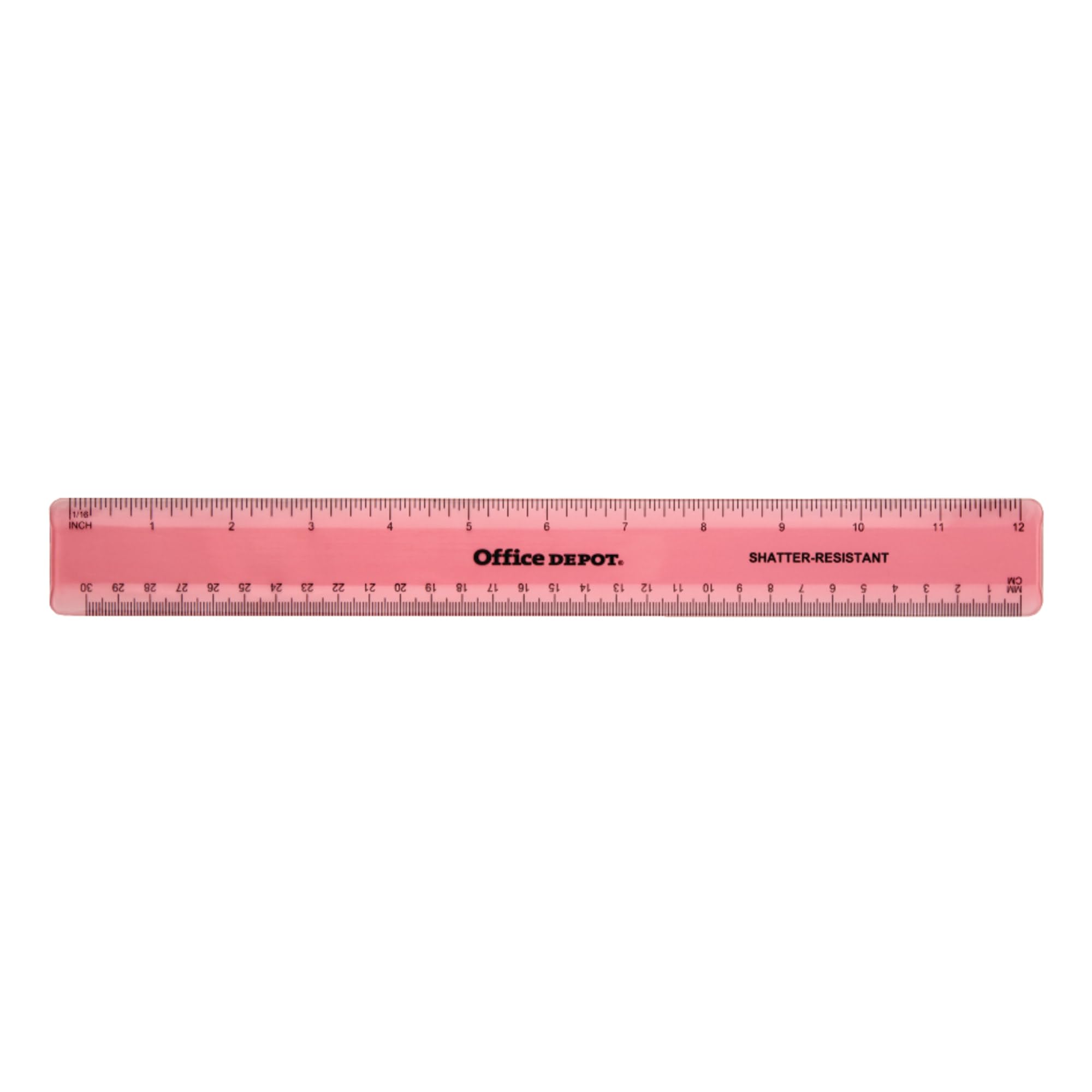 Office Depot Plastic Ruler, 12in., Assorted Colors (No Color Choice), NB-20110516