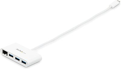 StarTech.com 3 Port USB C Hub withGigabit Ethernet USB Type C to 3 x USB-A Multi Port USB 3.0 Hub for MacBook Pro