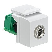 Leviton QuickPort Snap-In Module with 3.5mm Stereo Jack, Female To Screw Terminal, 40839-SWS, White