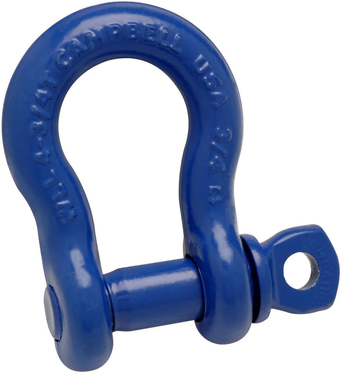 Campbell 419-S Screw Pin Anchor Shackles, Drop-Forged Carbon Steel, Painted Blue, 5/16" Trade, 3/4 ton Working Load Limit