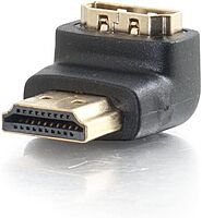 C2G Legrand HDMI Right Angle Adapter, HDMI Male to Female 90 Degree Adapter, Black Adapter Connector, 1 Count, C2G 40999