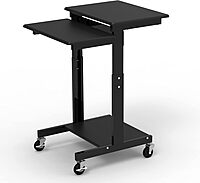 LUXOR PS3945 Adjustable-Height Presentation Workstation Black