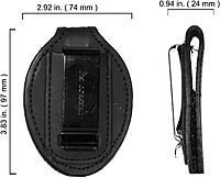 PERFECT FIT SHIELD WALLETS Oval Belt Clip with Pocket and Chain