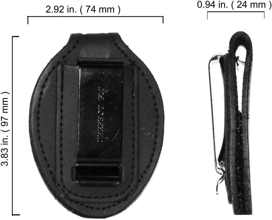 PERFECT FIT SHIELD WALLETS Oval Belt Clip with Pocket and Chain