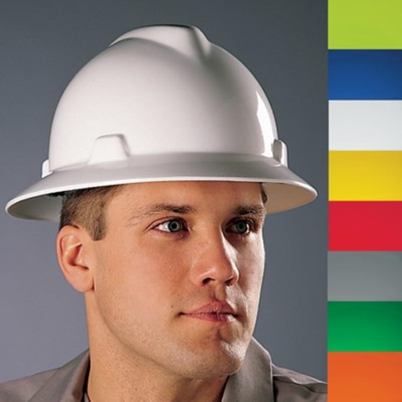 MSA 477477 V-Gard Cap Style Safety Hard Hat With Fas-Trac III Ratchet Suspension | Polyethylene Shell
