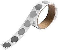 JAM PAPER Circle Label Wafer Seals with Serrated Edges - 100 Round Self-Adhesive Labels