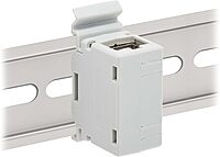 Tripp Lite DIN-Rail Cat6a RJ45 Shielded in-Line Mountable Snap-in Coupler & PoE++, EMI/RFI Shielding, Backwards Compatible