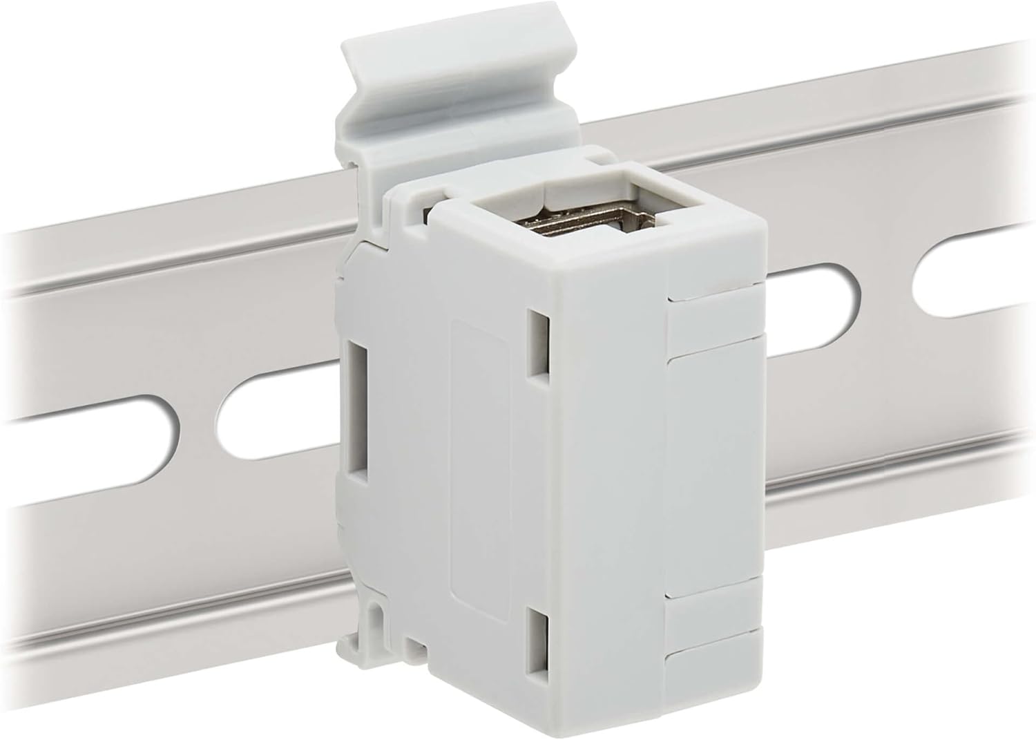 Tripp Lite DIN-Rail Cat6a RJ45 Shielded in-Line Mountable Snap-in Coupler & PoE++, EMI/RFI Shielding, Backwards Compatible