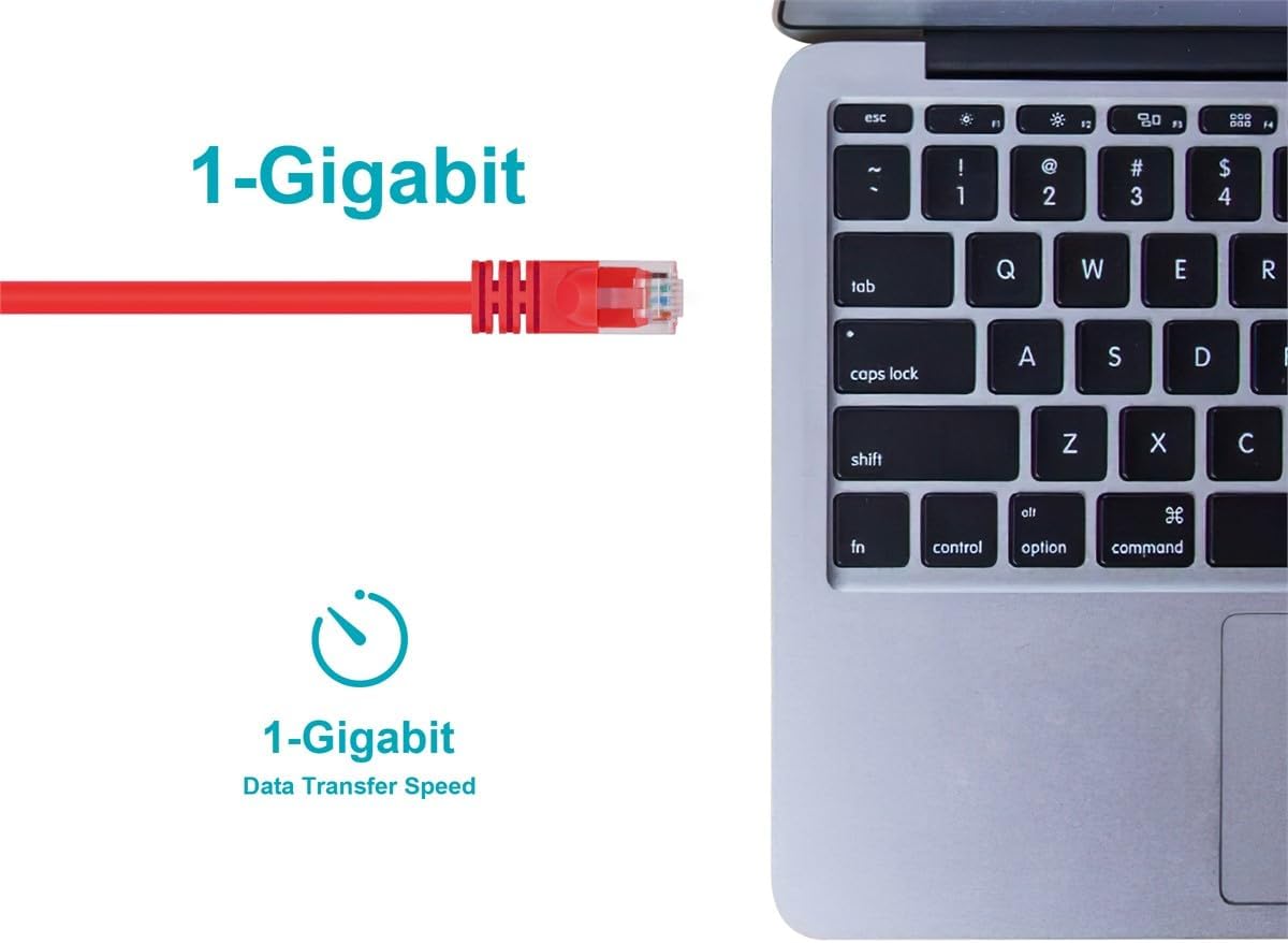 Monoprice Cat6 24AWG UTP Ethernet Patch Cable - Snagless RJ45, 550MHz, Pure Bare Copper