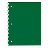 Just Basics® Poly Spiral Notebook, 8 1/2" x 10 1/2", Wide Ruled, 140 Pages (70 Sheets), Green