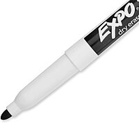 EXPO Low-Odor Dry-Erase Markers, Fine Tip, Black - 12 Count