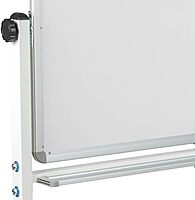 Flash Furniture HERCULES Series 64.25"W x 64.75"H Double-Sided Mobile White Board with Pen Tray