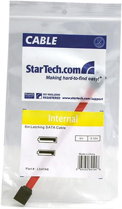 StarTech.com Latching SATA Cable - SATA cable - Serial ATA 150/300/600 - 5.9 in - red - LSATA6