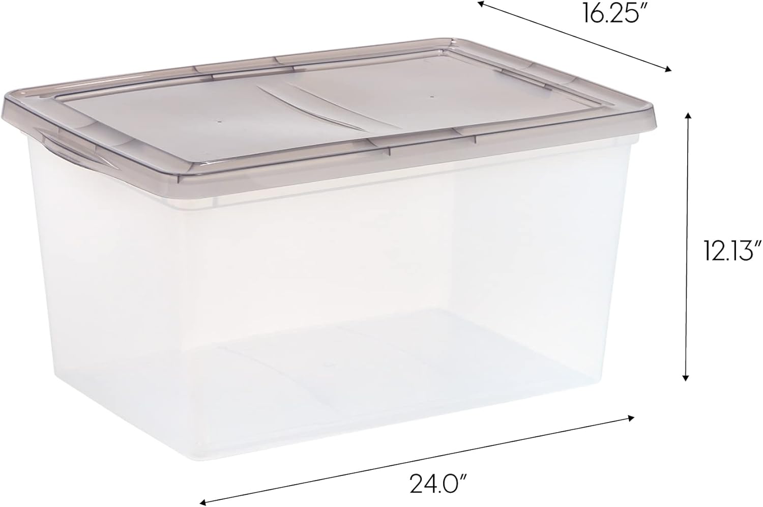 IRIS USA Plastic Storage Bin Tote with Latching Snap Lid, 58 Qt (14.5 Gal) - 5 Pack