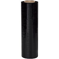 Blown Hand Stretch Film, 80 Gauge, 1500' Length, Opaque Black, Pack of 4