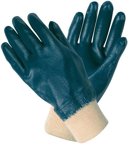 MCR SAFETY 97980 Predator Economy Palm Coated Nitrile Gloves with Interlock Lining and Knit Wrist