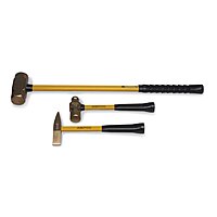 Ampco Safety Tools H-6FG Ball Peen Hammer, Non-Sparking, Non-Magnetic, Corrosion Resistant, 2.75 lb, 14"OAL