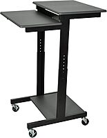 LUXOR PS3945 Adjustable-Height Presentation Workstation Black