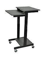 LUXOR PS3945 Adjustable-Height Presentation Workstation Black