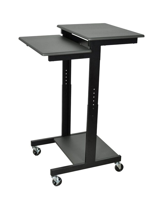 LUXOR PS3945 Adjustable-Height Presentation Workstation Black