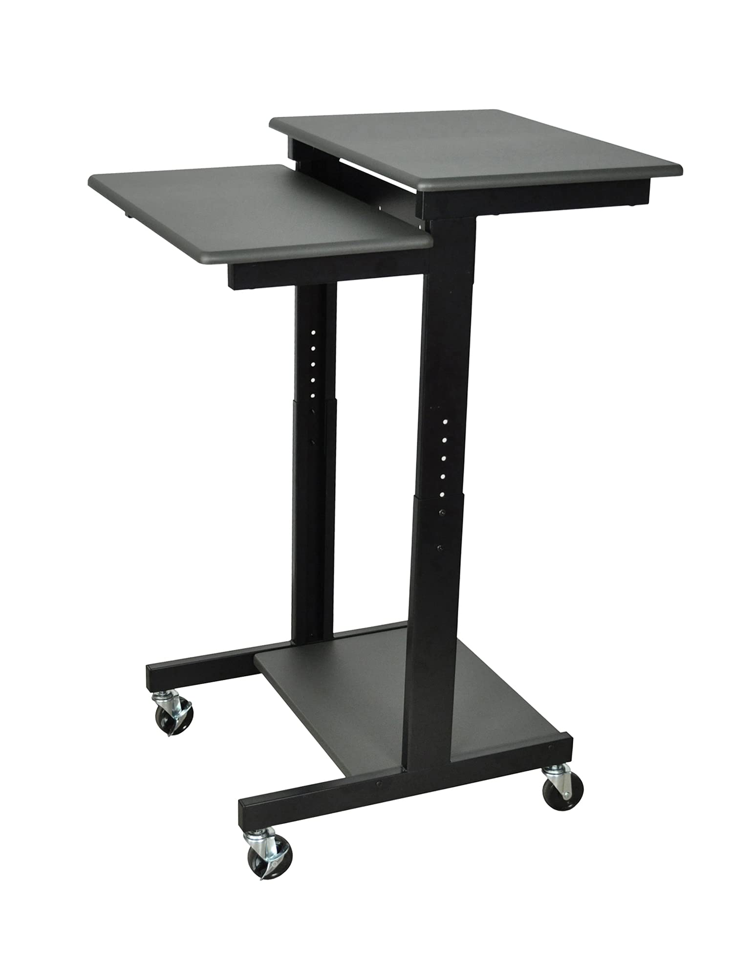 LUXOR PS3945 Adjustable-Height Presentation Workstation Black