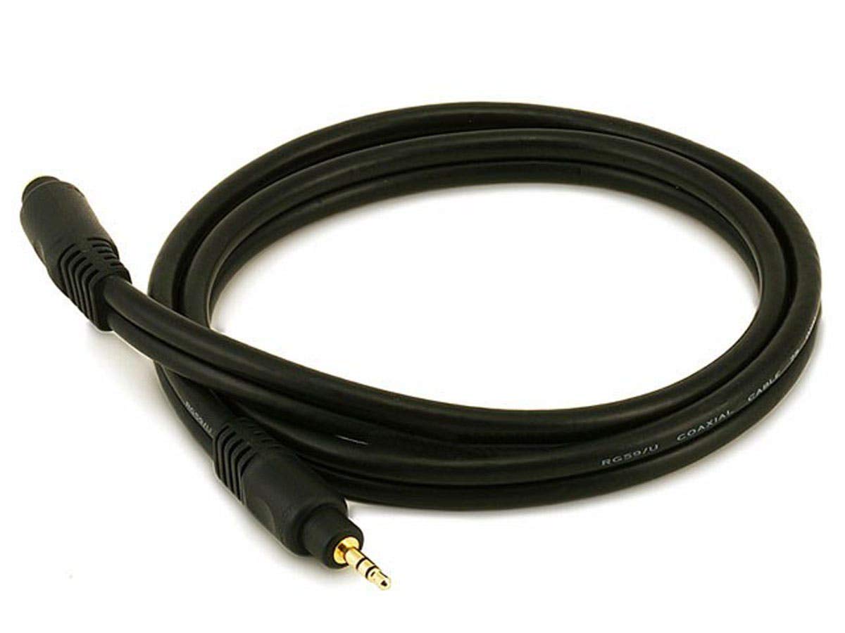 MONOPRICE 3.5mm Stereo Extension Cable - Male to Female, 22AWG Coaxial, Gold-Plated