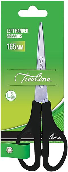 60-0270-00 - SCISSORS BLACK HANDLE LEFT 165MM MEDIUM TREELINE