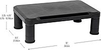 Mind Reader Monitor Stand, Height Adjustable, Laptop, Computer, Riser, Office, 15"L x 9.5"W x 4.25"H, Set of 2, Black 4 Leg-2 Pack