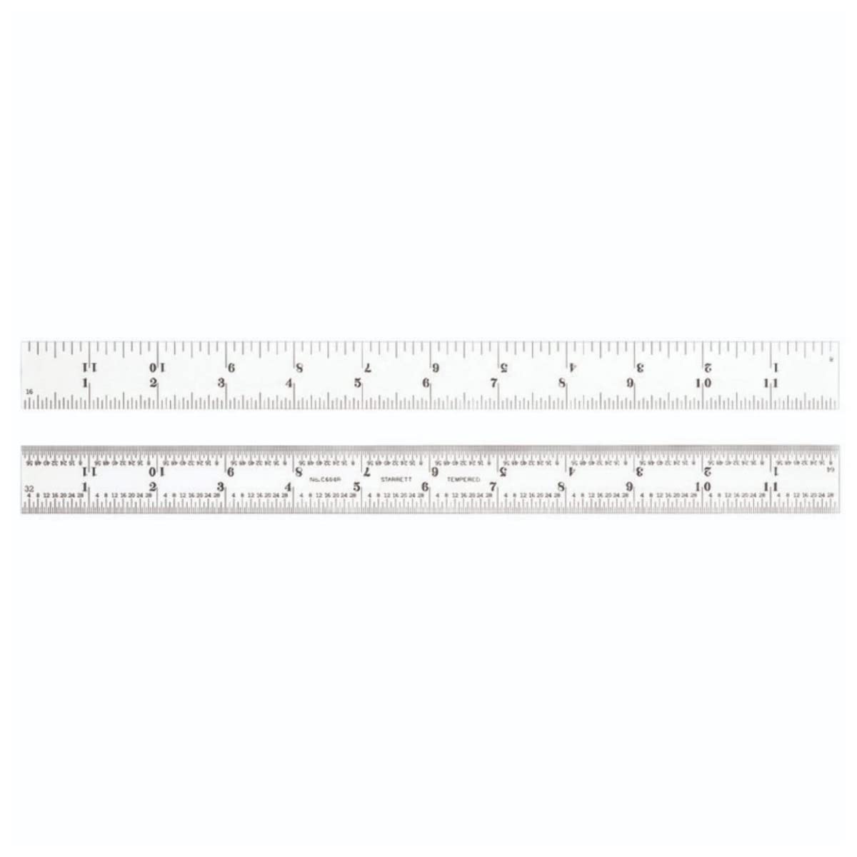 Starrett Spring Tempered Steel Rule with Satin Chrome Finish