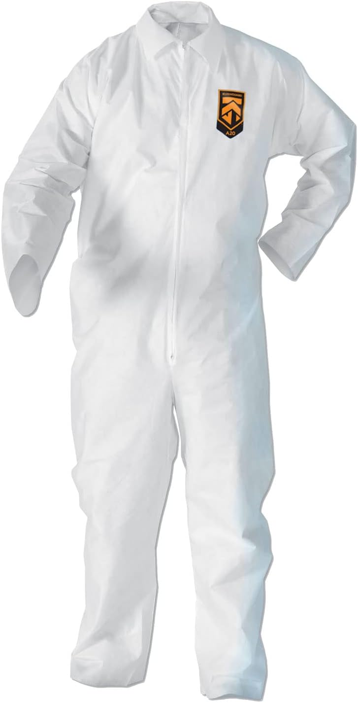 A20 Breathable Particle Protection Coveralls, Zip Closure, X-Large, White