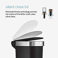 simplehuman Step Trash Can with LidShox, Steel Pedal & Liner Rim