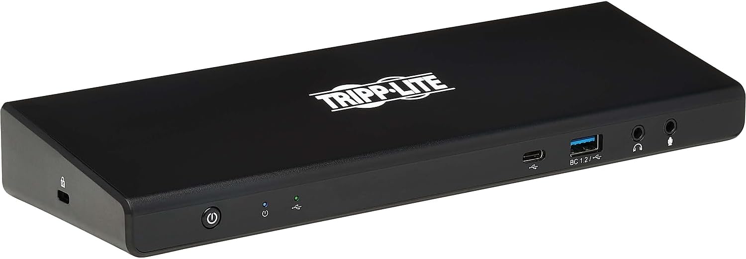 Tripp Lite USB-C Docking Station, 14 Port USB C Dock for Dual Display, 5K 60 Hz DisplayPort DP, 4K 60 Hz HDMI, USB 3.2 Gen 1