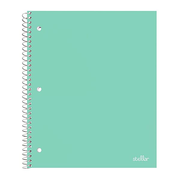 Office Depot® Brand Stellar Poly Notebook, 8-1/2" x 11", 1 Subject, College Ruled, 100 Sheets, Mint