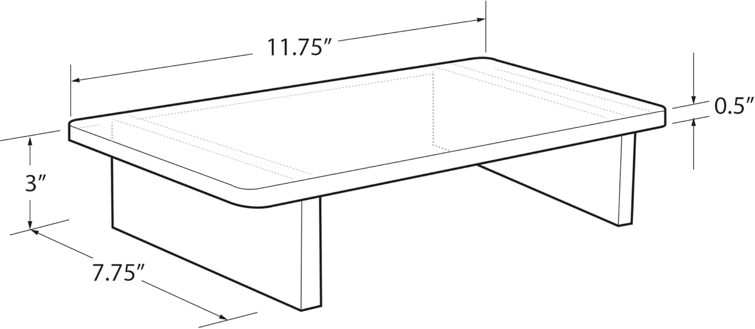 Azar Displays Deluxe Acrylic Monitor Riser Display, Clear
