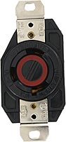 Leviton 2640 30-Amp, 480-Volt, Flush Mounting Locking Receptacle, Industrial Grade, Grounding, V-0-MAX, Black