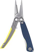 SOG Aegis MT Lightweight Compact Multi-Tool for Outdoor Use with Stainless Steel Clip-Point Blade and Pliers, Indigo/Acid
